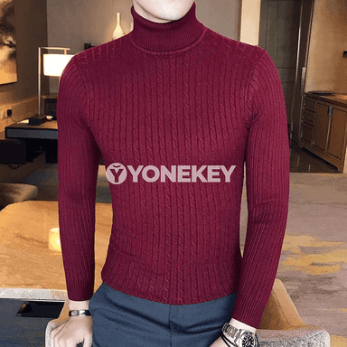 Erkekler üçin gyş ýyly turtlenek trikotaj köýnek