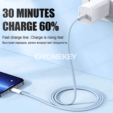 35W çalt zarýad beriji USB-C kabel, iPhone 15 üçin, 1-2 m