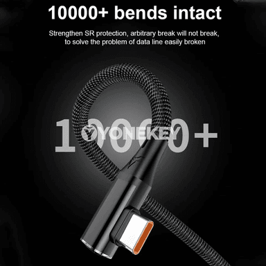 NNBILI 120W Type-C USB kabel, çalt zarýad, 90° egrilik