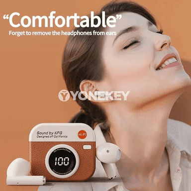 Bluetooth 5.3 simsiz nauşnik, LED ekranly, 24 sagat işleşlik