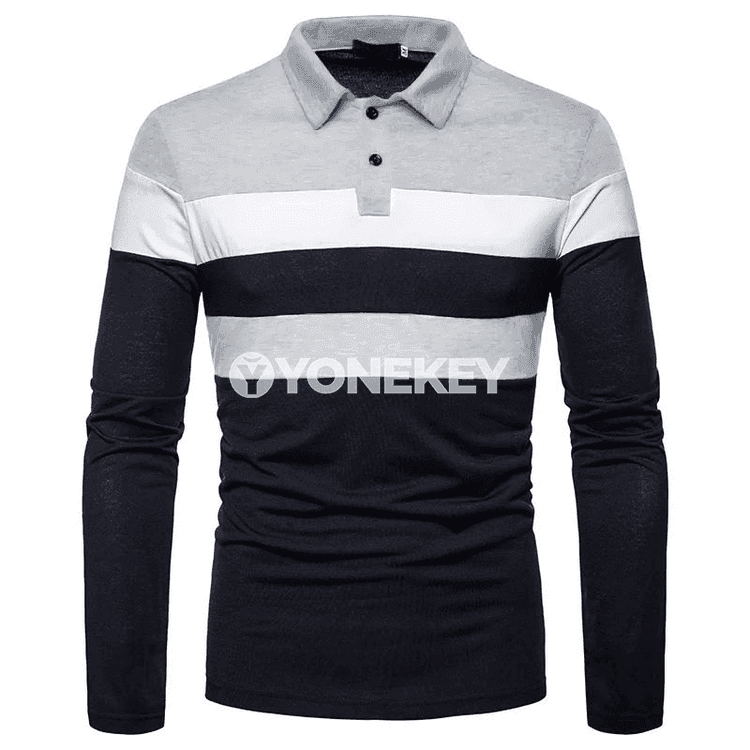 Erkekler üçin uzyn ýeňli polo köýnek, işewür gündelik stil