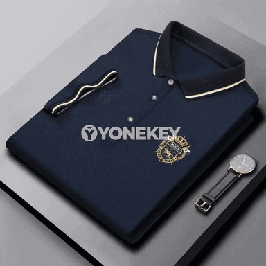 Erkekler üçin ýazky polo futbolka, keşdeli, ýeňil we ütük az talap edýän