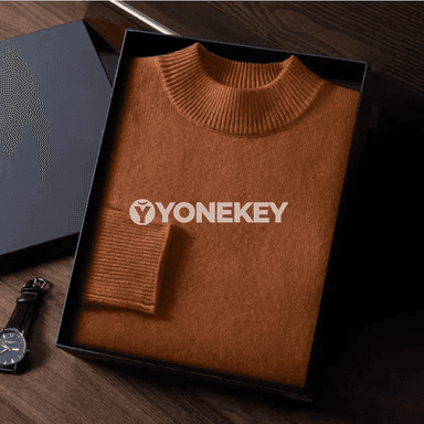 Erkekler üçin güýz-gyş ýyly switer, mock boýunly, gündelik stil