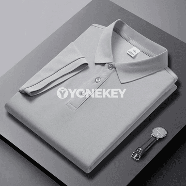Erkekler üçin klassiki polo köýnek, gysga ýeňli, gündelik stil