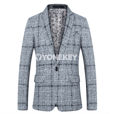 Erkekler üçin biznes-stil blazer, ýaz we güýz üçin klassik penjek