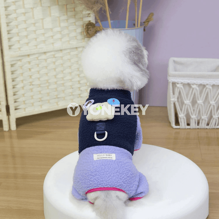 Kiçi itler üçin ýyly fleece penjek, köýnek görnüşli haýwan eşigi