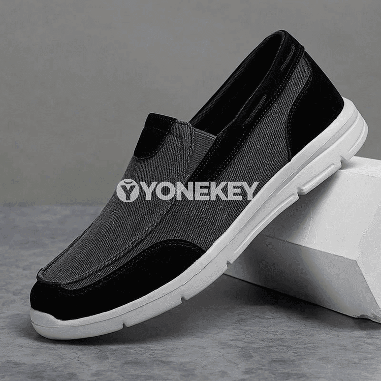 Erkekler üçin tomus ýeňil kanwa köwüşler, rahat slip-on krasowka