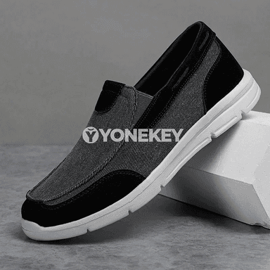 Erkekler üçin tomus ýeňil kanwa köwüşler, rahat slip-on krasowka