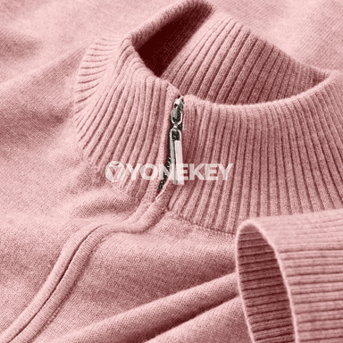 Erkekler üçin ýyly polo switer, ýokary boýunly, fermuarly, gündelik stil