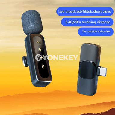 Lenovo simsiz lavalier mikrofon, gaýtadan zarýad berilýän, ýazgy we stream üçin