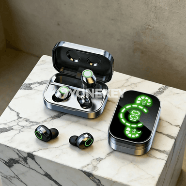 CHUBAN TWS simsiz Bluetooth nauşnikler, mikrofonly zarýad gutyly