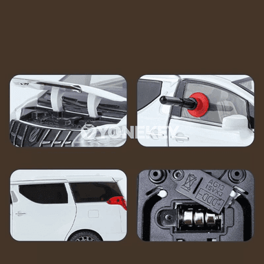 TOYOTA Alphard 1:24 metal model awtoulag, sesli‑yşykly, gapy açylýan