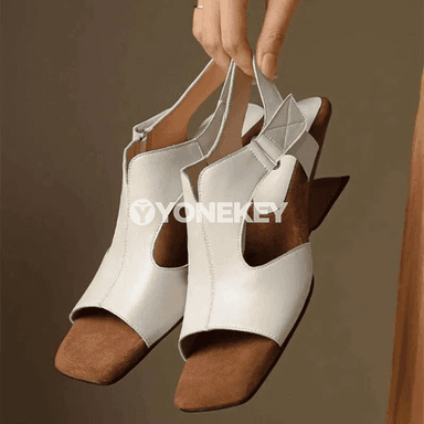 Açyk burnly, kwadrat burunly zenan sandallary — döwrebap, ýokary synply