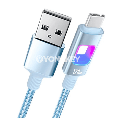 NNBILI Type-C - USB-A 120W RGB zarýad kabeli