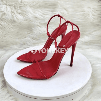 Zenanlar üçin ýokary ökjeli inçe sandal, gaýyşly we parlak görnüşli
