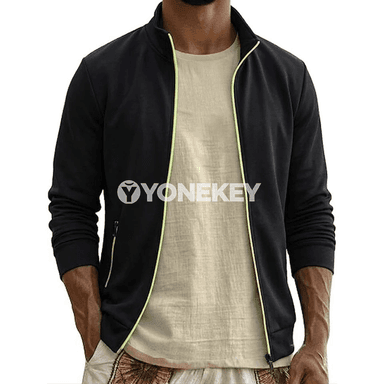 Erkekler üçin fermuarly ýyly sviter, ýumşak fleece penjek