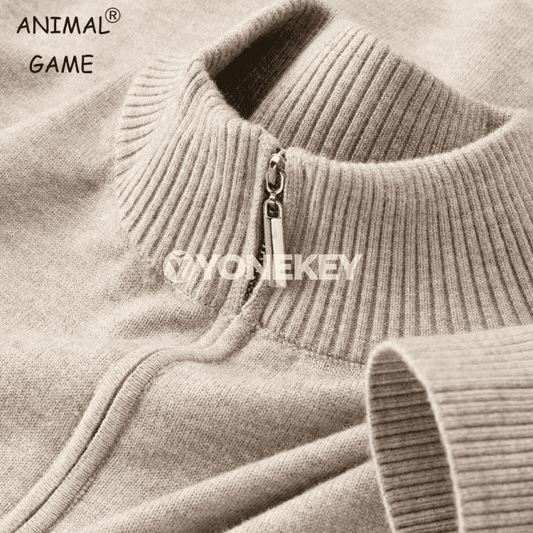 Erkekler üçin ýyly polo switer, ýokary boýunly, fermuarly, gündelik stil