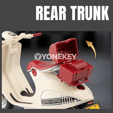 1:12 Vespa 946 model oýunjak skuter, metal diecast, sesli