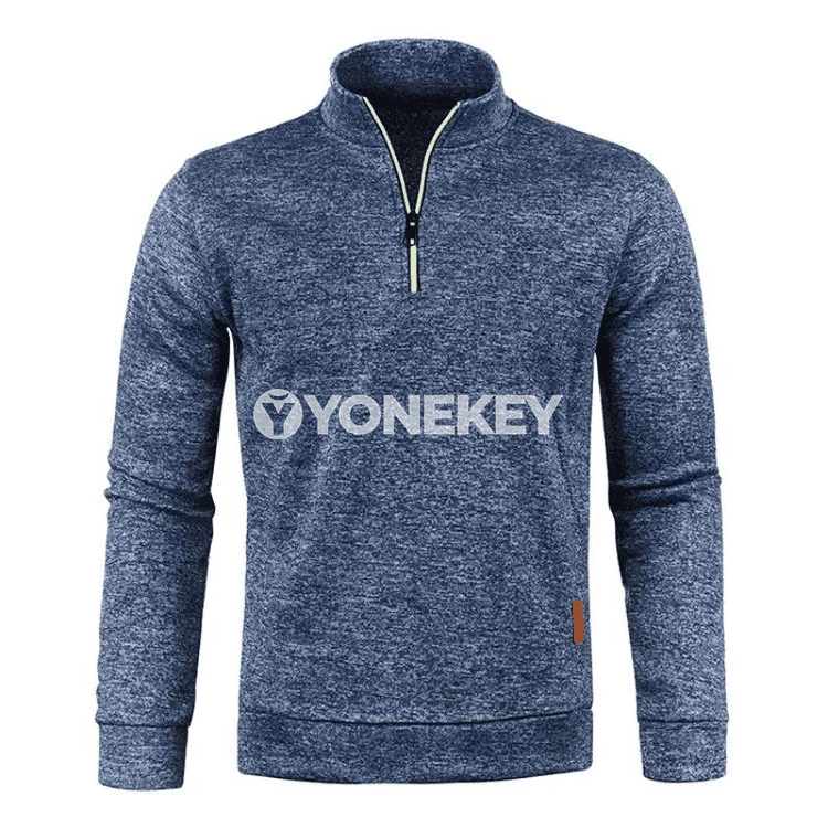 Erkekler üçin ýyly uzyn ýeňli galyň half-zip sweatshirt