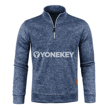 Erkekler üçin ýyly uzyn ýeňli galyň half-zip sweatshirt