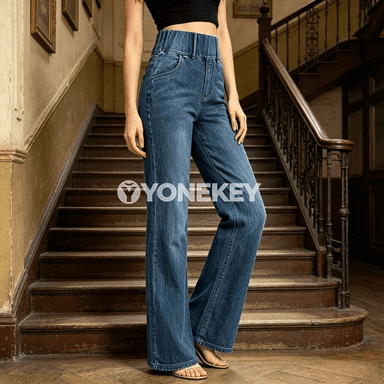 Zenanlar üçin giň göni jeans balak, gündelik rahat model