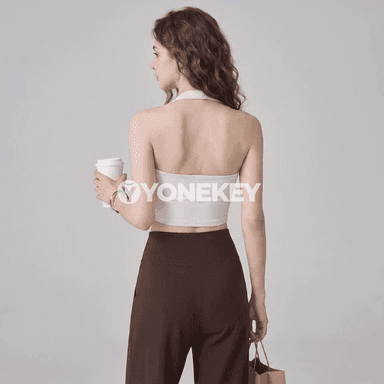 Aýallar üçin arka açyk sport bra, yoga we fitnes üçin