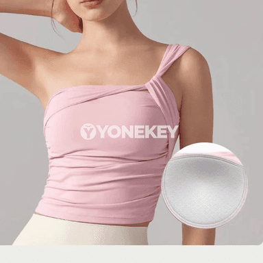 Aýal-gyzlar üçin ýeke eginli sport bra, yoga we fitnes topy