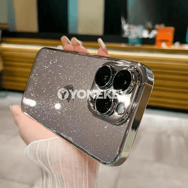 iPhone üçin glitterli açyk bumper korpus, zarba garşy
