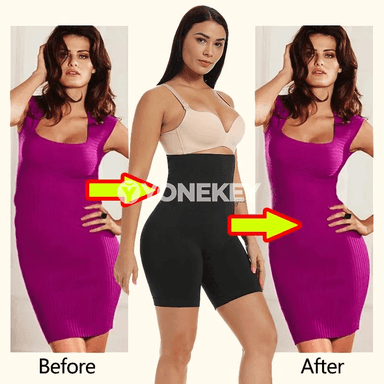 Beli şekillendiriji ýokary boýun şortlar, görünmeýän rahat model