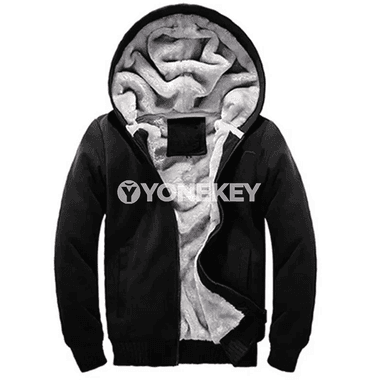 Gyş üçin ýyly erkekleriň fleece kapýuşonly zipli jaketi, 5XL çenli