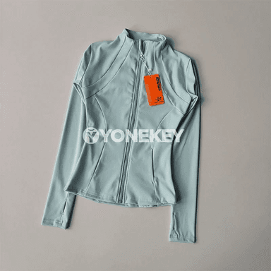 Aýallar üçin zipli sport jaket — fitnes, ýoga we ylgaw üçin