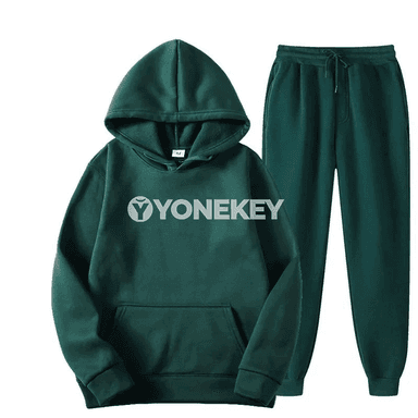Erkekler üçin güýz-gyş sport kostýumy, hoodie we balak toplumy
