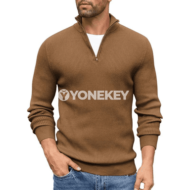 Erkekler üçin ýyly zipli turtleneck köýnek, gyş üçin ýeňil jumper