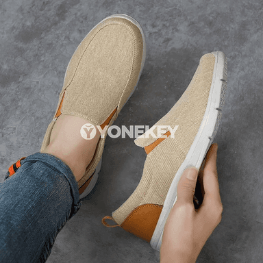 Erkekler üçin ýeňil kanwa loafers, rahat gündelik aýakgap