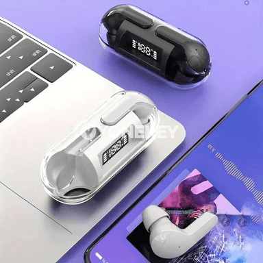 Bluetooth 5.3 simsiz TWS nauşnik, täsirli sesli we mikrofonly