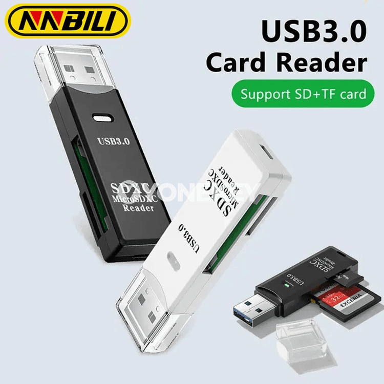 NNBILI USB 3.0/2.0 mikro SD/TF kart okaýjy, ýokary tizlikli 2-si 1-de
