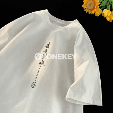 Erkekler üçin Hong Kong görnüşli çaply giň futbolka, M-8XL