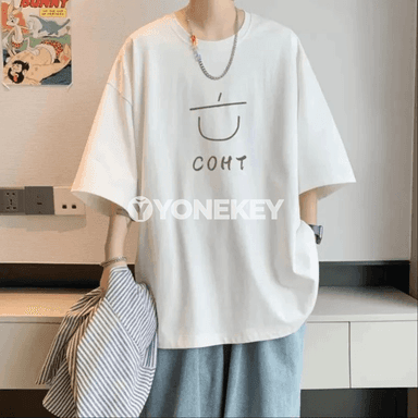 Erkekler üçin ýumşak graffiti çaply gündelik futbolka, M-8XL