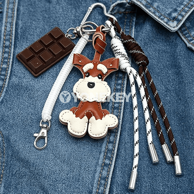 Schnauzer görnüşli sumka açary, ýakymly it görnüşli bezeg