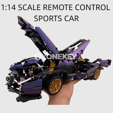 1:14 gyrmyzy kameleon superkar gurluşyk bloklary, RC täzelenişli DIY model