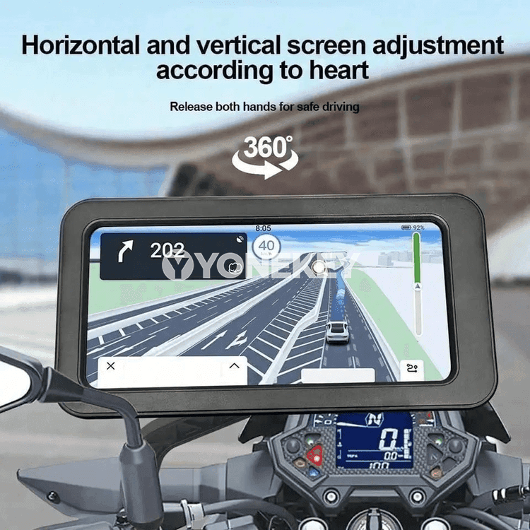 Welosiped we motosikl üçin 360° aýlanýan suw geçirmeýän telefona saklaýjy