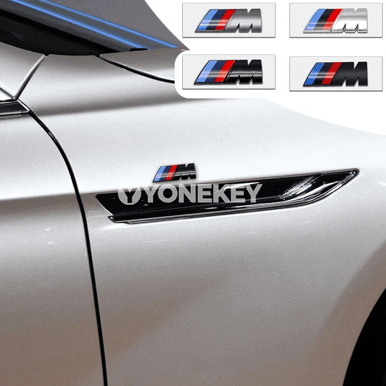 BMW M seriýasy üçin 3D ABS arka emblema — dürli ölçegler