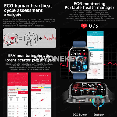 AI saglyk akylly sagat, EKG, PPG, gan ýaglary we urik kislota gözegçiligi