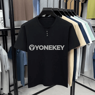 Erkekler üçin gündelik Henley boýunly ýumşak futbolka