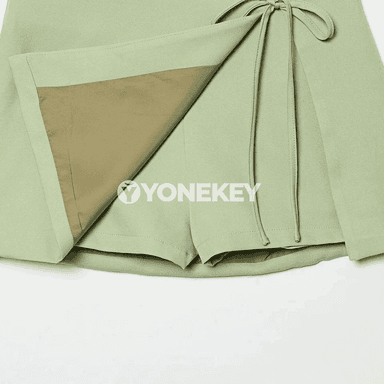 Zenanlar üçin tomusky iki bölekli elegan toplum, galstukly ýeňsiz köýnek