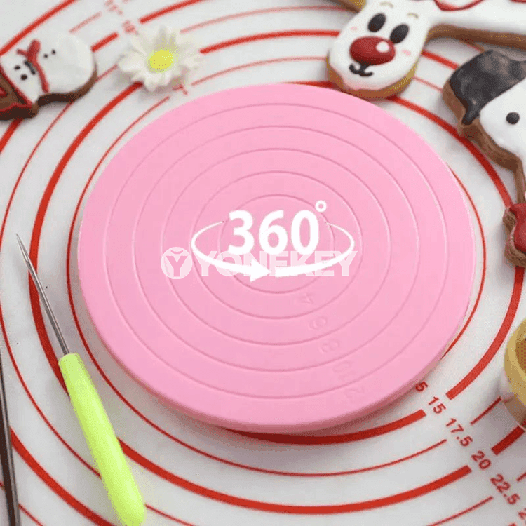 Plastik tort pöwrüli stoly, fondant we desertler üçin mini aýlanýan platforma