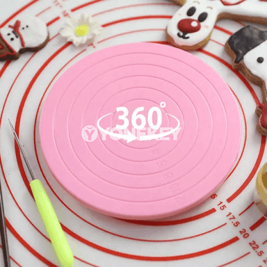 Plastik tort pöwrüli stoly, fondant we desertler üçin mini aýlanýan platforma