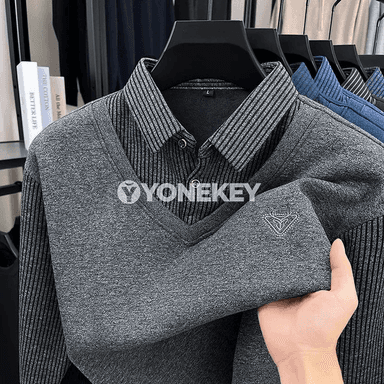 Erkekler üçin ýyly, ýumşak polo köýnek, güýz-gyş üçin