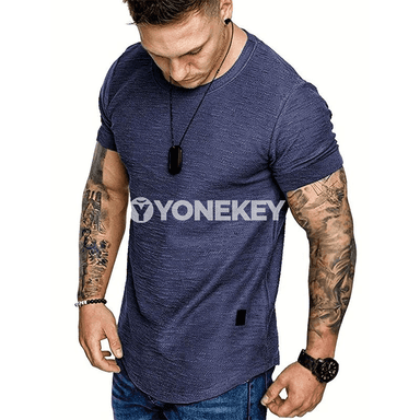 Erkekler üçin ýeňil tomus futbolkasy, gysga ýeňli sport model