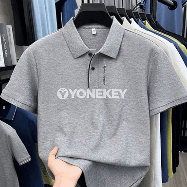 Erkekler üçin ýeňil, dem alyşly tomus polo futbolka